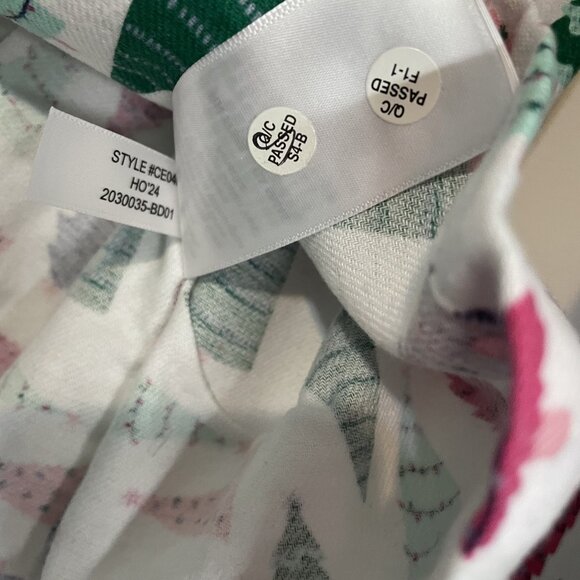 J. Crew Long Sleeve Flannel Holiday Print Pajama Sleep SET Size MP White Multi - Picture 8 of 12